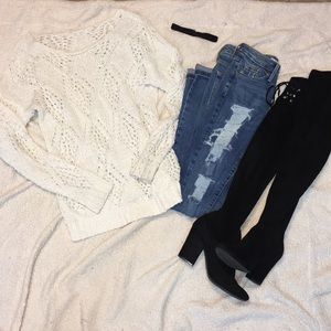 White knit Oversized Sweater